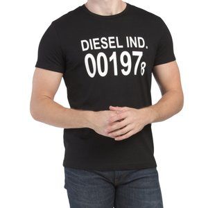 Diesel T-Diego Logo T-Shirt Black Graphic Tee Diesel Industries Print Mens